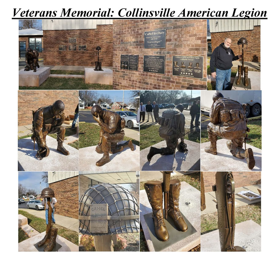 Collinsville Veterans Memorial Install Collage 1-20